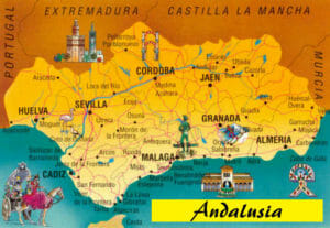 La mappa dell'Andalusia