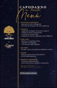 Capodanno alla Tenuta Querce Grosse, il menù